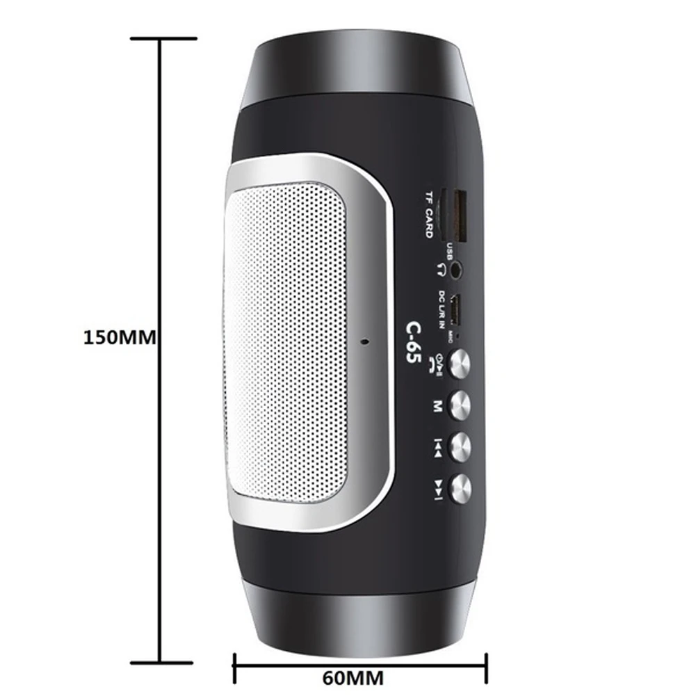 Портативная Bluetooth колонка с FM радио сабвуфером и держателем для