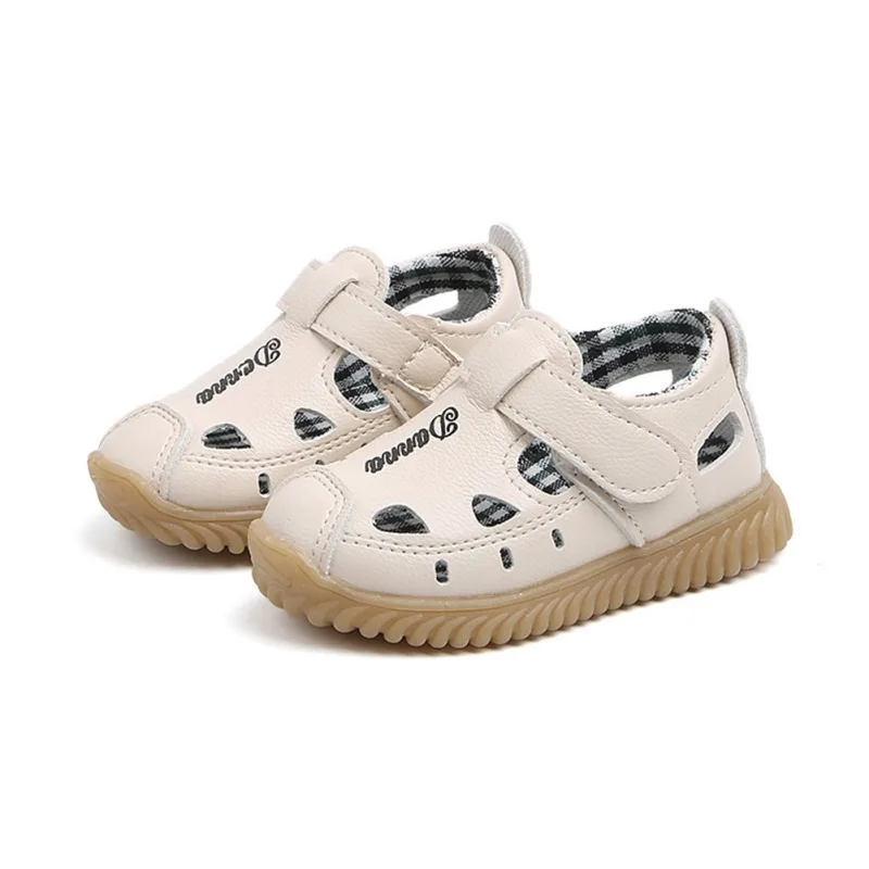 

PU Leather Sandals Summer Shoes For Babys Boy Breathable Anti-Slip Letter Pattern Shoes Sandals Toddler Soft