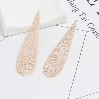 

DoreenBeads Fashion Copper Pendants Gold Drop Flower Filigree Stamping Jewelry DIY Findings Accessories Components, 10 PCs