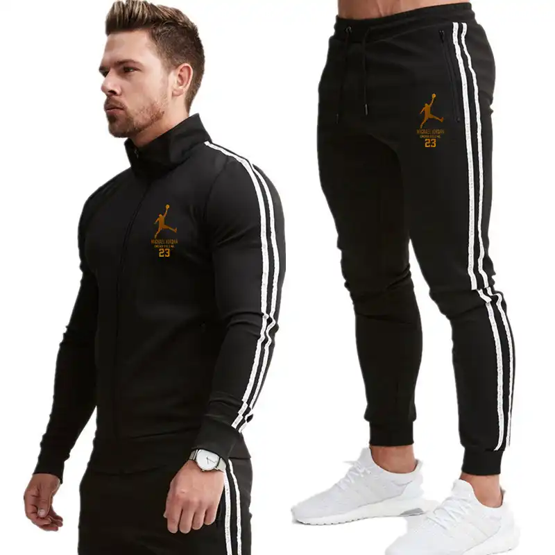 Sudaderas con capucha y pantalones para hombre de 2 piezas, traje deportivo  Jordan para hombre, conjunto de ropa deportiva para el gimnasio, chándal de  Fitness para culturismo, conjunto para hombre|Conjuntos para hombres| -