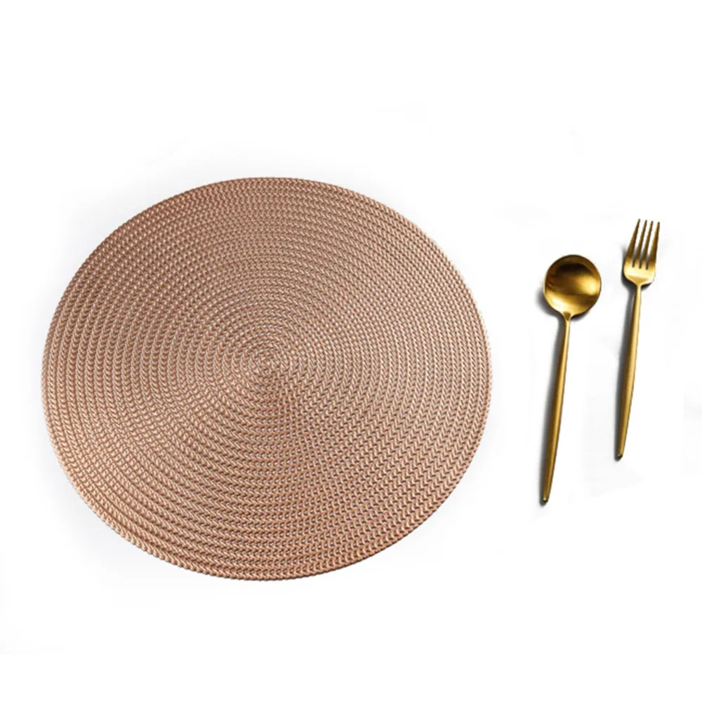 4 Styles 38cm Hotel Restaurant Round PVC Placemat Cocktail napkin Napkin Nordic Anti-scalding Insulation Table Mat Steak Pad