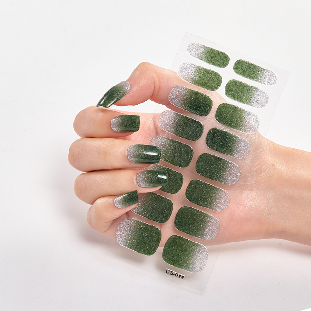 Tips/Sheet Minimalist Design Gradual Change Glitter Series Powder Sequins Self Adhesive Nail Sticker Nails Sticker Designer