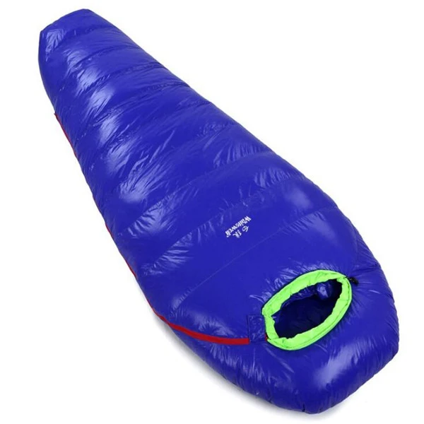 1000G BLUE Спальный мешок для отдыха на природе, Сверхлегкий зимний, осенний, белый, утиный пух, спальный мешок для взрослых, для кемпинга, походов, альпинизма, путешествий S666 - Цвет: 1000G BLUE