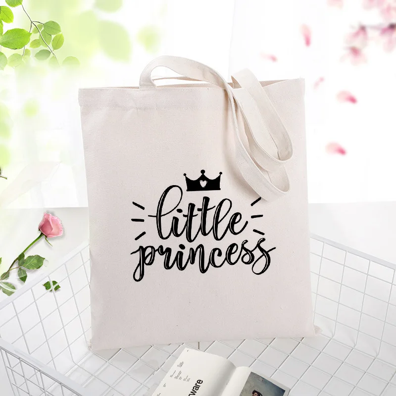 

Little Prince Serial Text Canvas Tote Bag Custom Print Logo Daily Use Handbag DIY Eco Ecologicas Reusable Shopping Bag Recycle