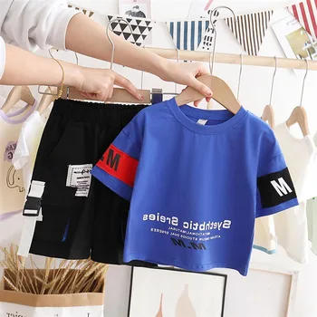 

Fumei 2020 New Style Childrenswear BOY'S Summer Wear Set Children Summer Short-sleeved Boy Two-Piece Set Summer Shorts 1