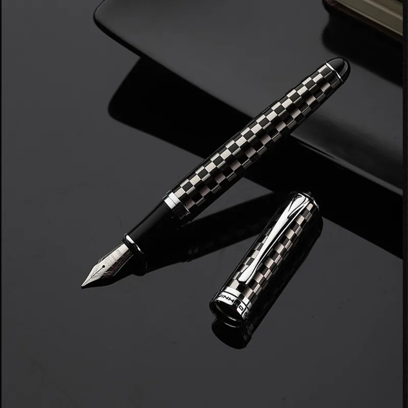 Jinhao 750 블랙 만년필, 고급 펜촉, 고급 잉크 펜, 비즈니스 사무실, 학생 선물, 깃털 펜, 고품질