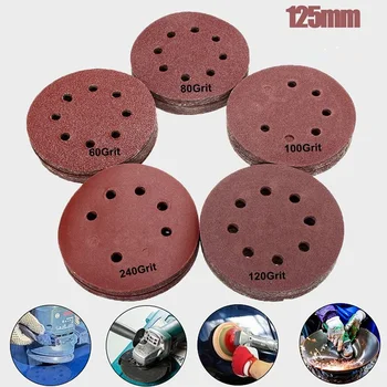 

10Pcs/set 80/180/240/320/1000/1500/2000 Grit Round Shape Sanding Discs Buffing Sheet Sandpaper 8 Hole Sander Polishing Pad