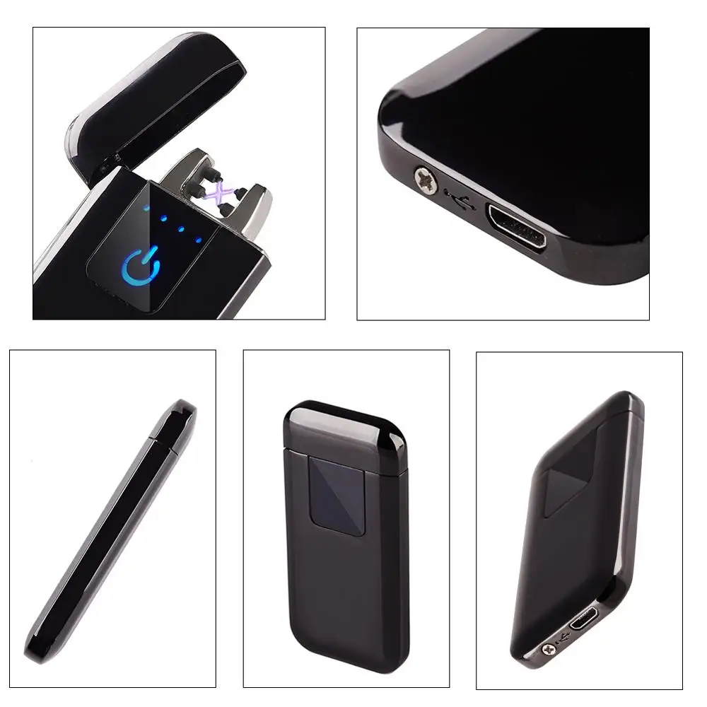 Сверхтонкая Электронная зажигалка плазменная USB Зажигалка для курения может