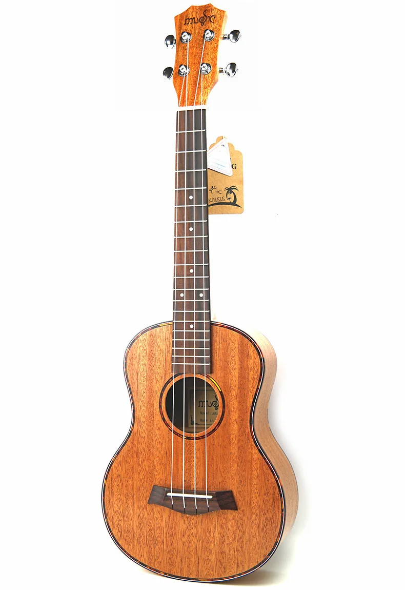 Гавайская гитара 23 дюймов Гавайская маленькая гитара из цветков персикового дерева сердце красная черепаха