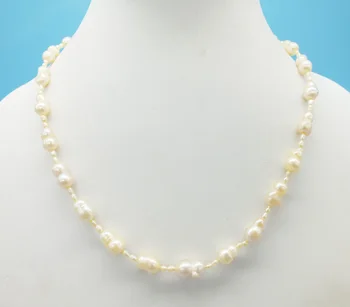 

Exquisite. 8MM Natural Pink Baroque Pearl Necklace 17"