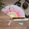 Vintage Style Silk Folding Fan Chinese Japanese Pattern Art Craft Gift Home Decoration Ornaments Dance Hand Fan 2