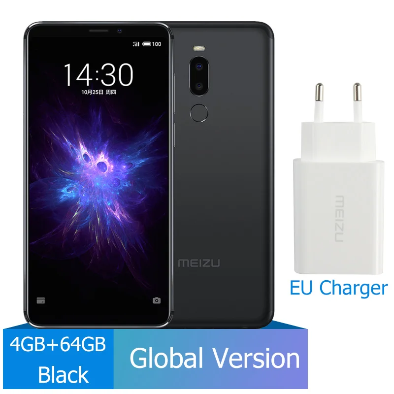 EU Charger Black Meizu Note 8, 4 ГБ, 64 ГБ, глобальная версия, мобильный телефон Snapdragon 632, четыре ядра, Note8, смартфон, полностью металлический корпус, двойная камера заднего вида - Цвет: EU Charger Black