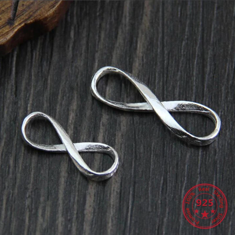 

2pcs 925 Sterling Silver Charms Infinity Symbol Connectors Jewelry DIY Handmade Craft Charm For Making Jewelry