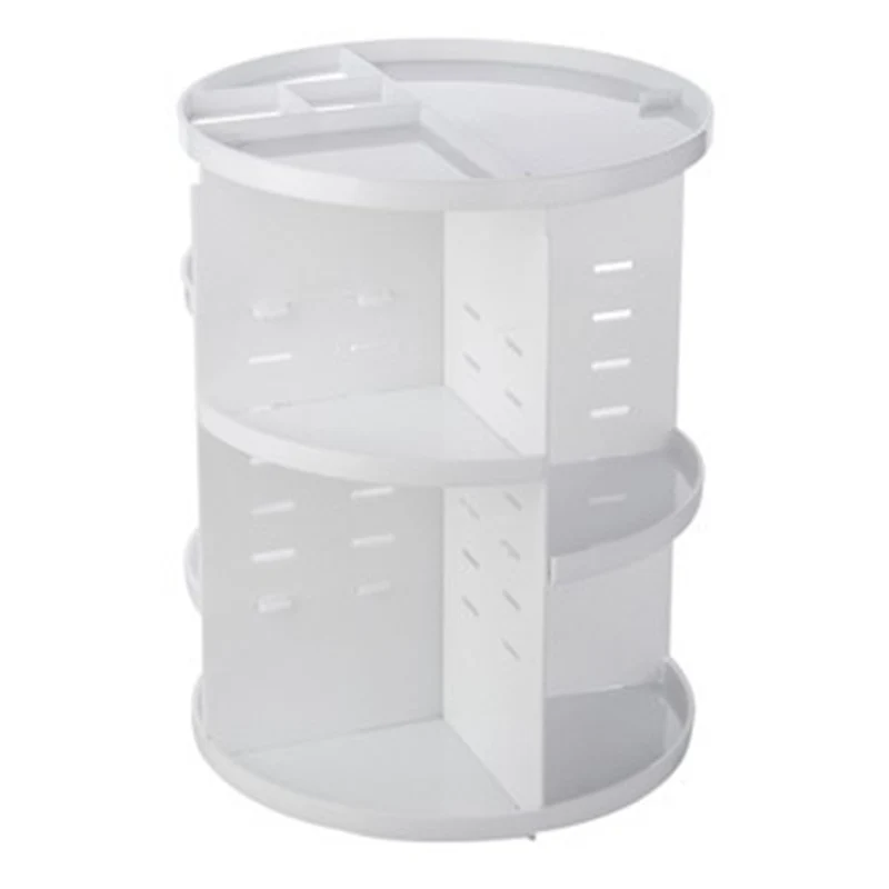 

Fashion 360-degree Rotating Makeup Organizer Box Brush Holder Jewelry Organizer Case Jewelry Makeup Cosmetic Storage Box(white)