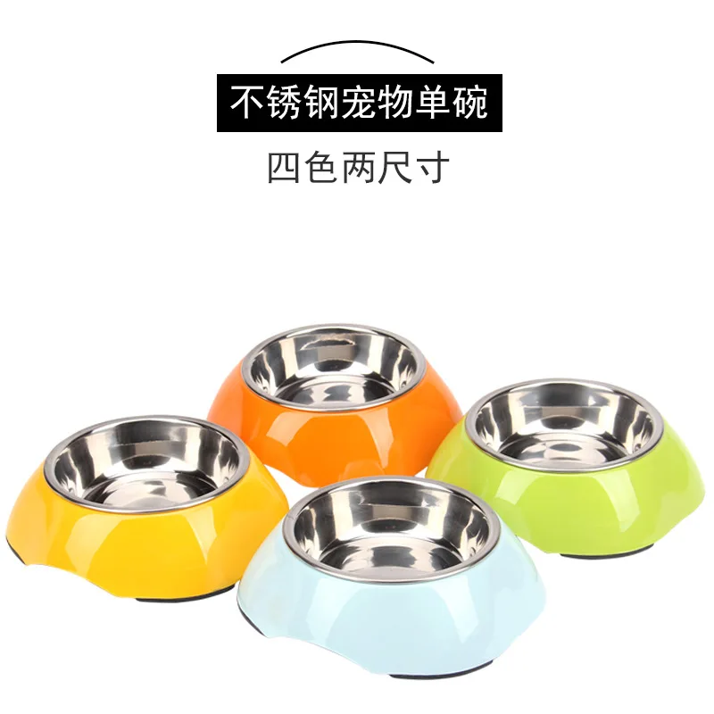 

Stainless Steel Bowl Dog Bowl Doggie Bowl gou shi pen Cat Food Rice Basin Teddy Small Dog Food Bowl Cat Single Bowl Pet Supplies