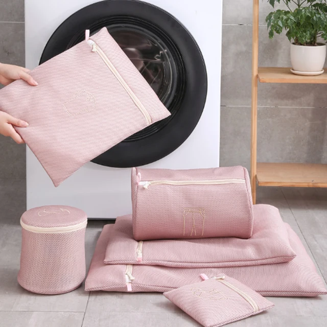 Hímzőmosó Táska Megvastagodott Szennyeződés Elleni Védelemgátló Mosókáska Háztartási Fehérnemű Ruházat Mosózsák Hálózsák - Image 4