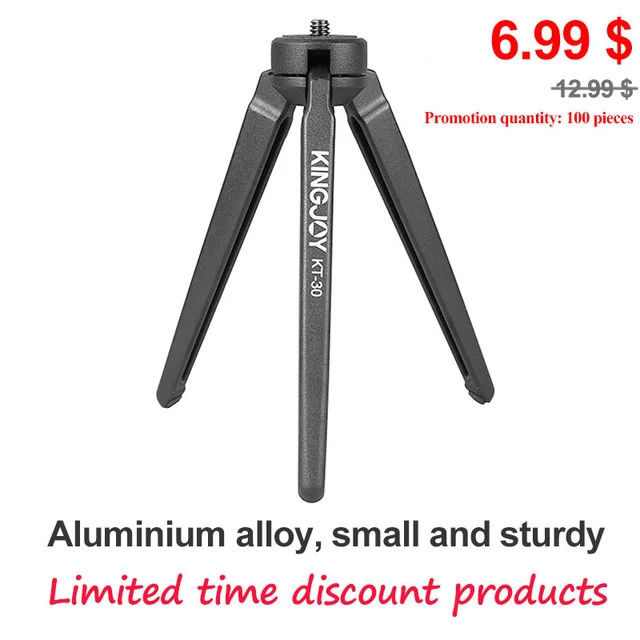 US $6.56 KINGJOY Officia KT30M5 Aluminum Mini Tripod For Phone Camera Stand With Ball head Mobile Smartpho