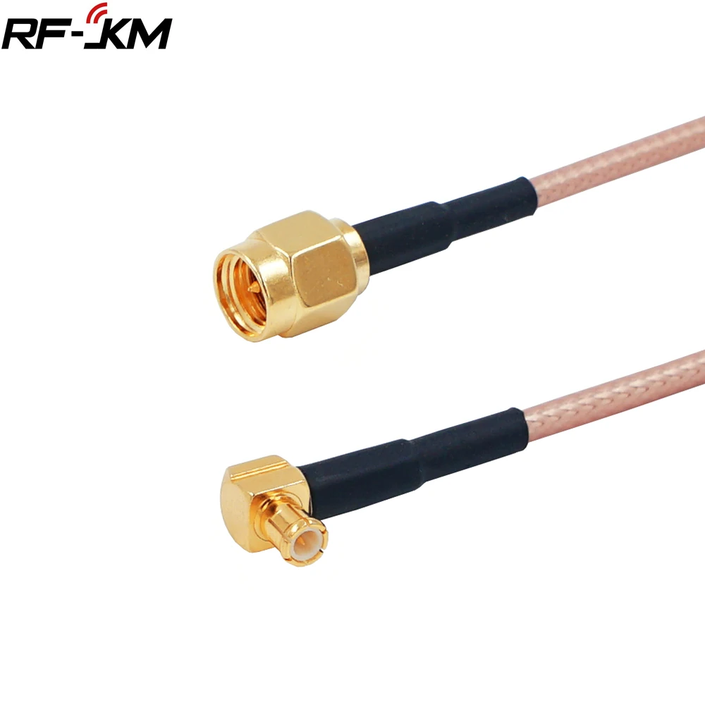 RF coaxial-enchufe macho SMA de conector a MCX, macho, ángulo recto, Cable de Cable en espiral de RF, RG316