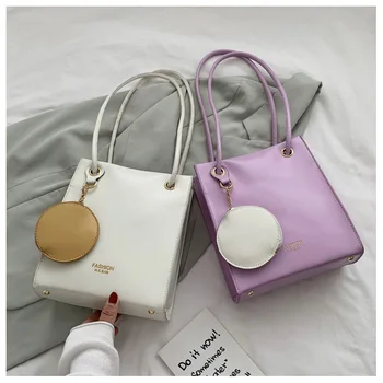 

Contrast Color xiaodou/little pocket Handbag 2020 Summer New Style Fashion Contrast Color Shoulder Bag Spaghetti Strap Handbag B