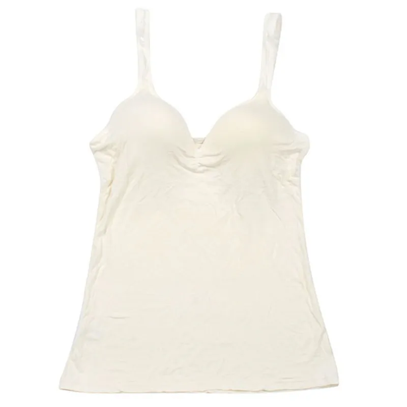 Регулируемый Camisole Cami ремень Встроенный лифчик бюстгальтер-Топик с мягкими чашечками, аксессуары для спортивной одежды сексуальные Модальные Женские - Цвет: White
