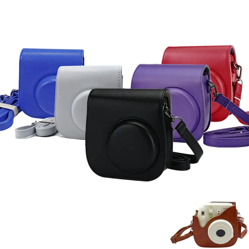 

Protective-Case Camera-Bag for Fujifilm Instax Mini 8 MINI 8+ Mini 9 Camera Case Bag PU Leather Cover with Shoulder Strap