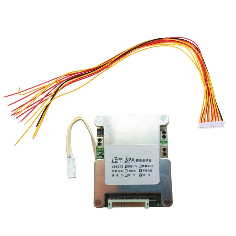 

13S 48V 60A Battery Protection Board Li-ion Cell Battery BMS PCB Equalizer Board