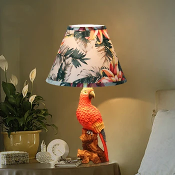 

Retro garden lamp bedroom bedside lamp european-style sitting room simple modern creative fashion parrot LED decorative light
