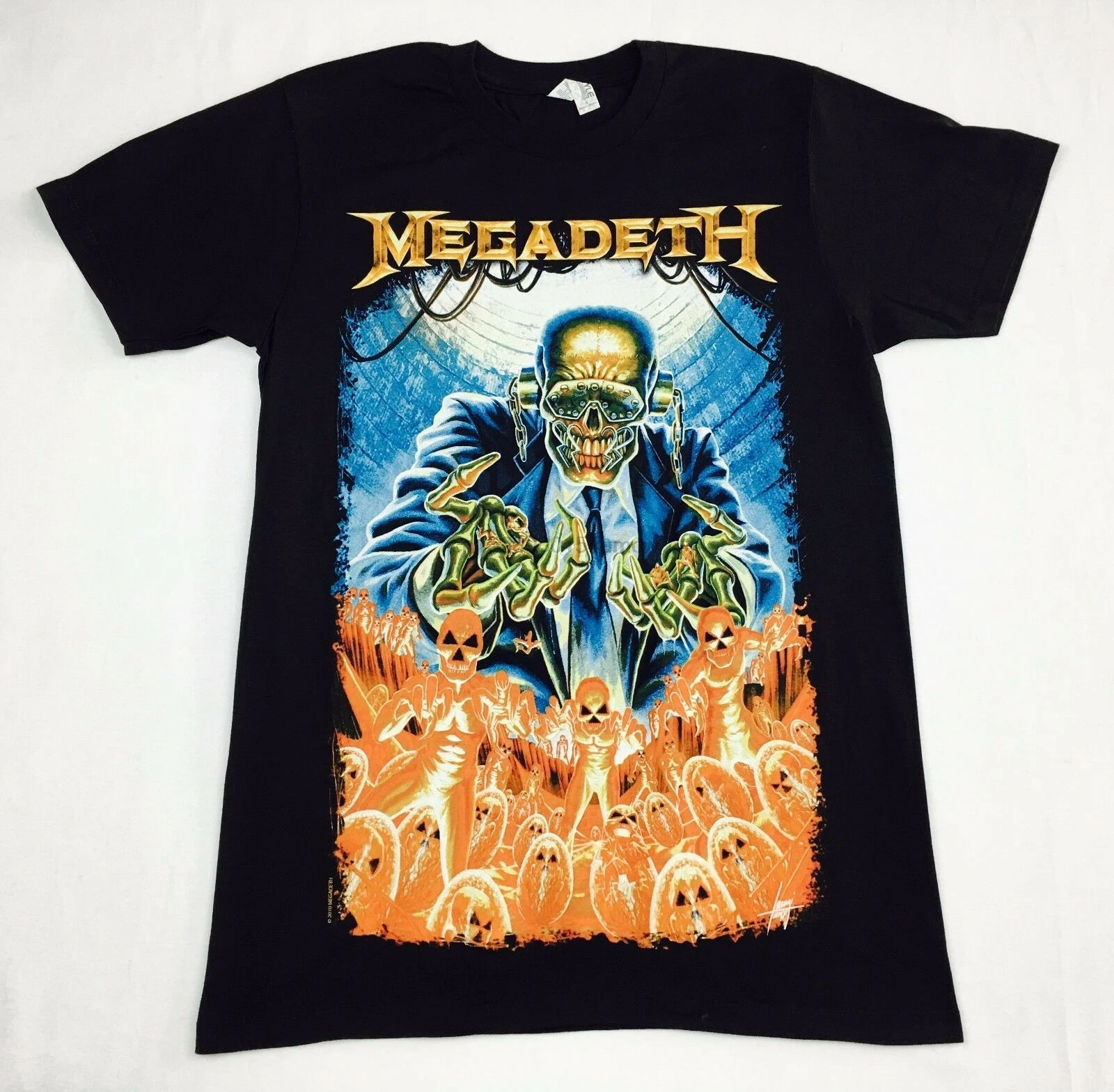 Megadeath Скелет Футболка Официальный Взрослый мужской черный новый SML | Мужская