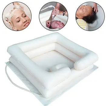 

Shampoo Tray In Bed Elderly Care Conditioner Handicapped Disabled PVC Portable Inflatable Hair Washing Basin With Drain Tube