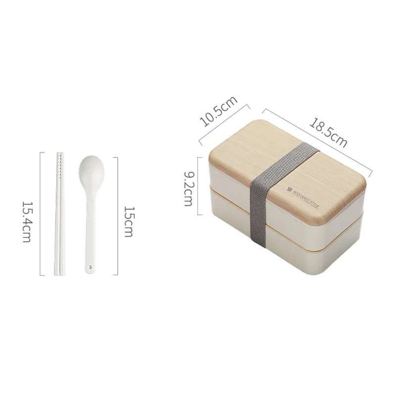 GOALONE Microwavable Lunch Bento Box 2 Containers BPA Free Leak Proof Food Storage Container with Chopsticks Spoon for Adult Kid