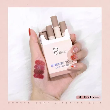 

4 Colors Matte Lipsticks Waterproof Matte 4in1 Lipstick Lip Sticks Cosmetic Easy to Wear Matte Makeup Lipstick