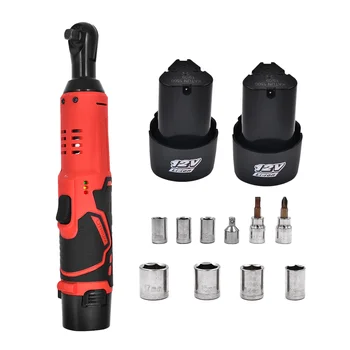 

3/8" Lithium-Ion Electric Cordless Ratchet Wrench 12V Rechargeable 40NM Torque Ratchet With Sockets Tools