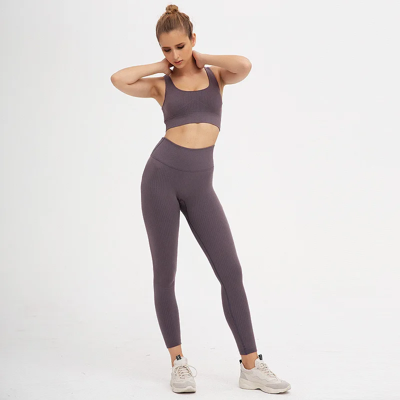 seamless yoga sets women gym clothes sports wear activewear gym two piece set fitness clothing sport leggings and top set (1)