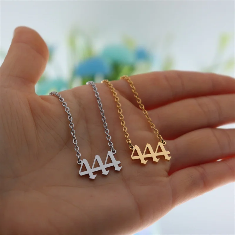 Gold Chain 444 Necklace Angel Number 