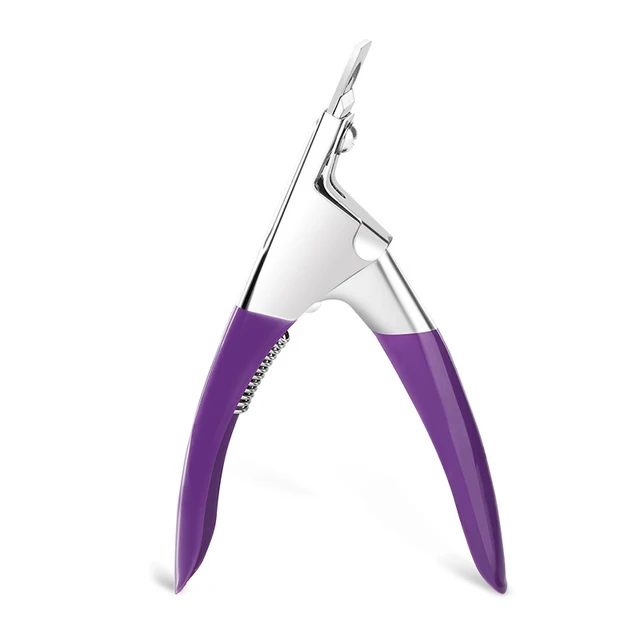 1pcs Fake Nail Cutter Nail Art Clipper Type U Shape False Tips Cutter Toe Nail File Foot Care Pedicure Nail Art Tool Purple