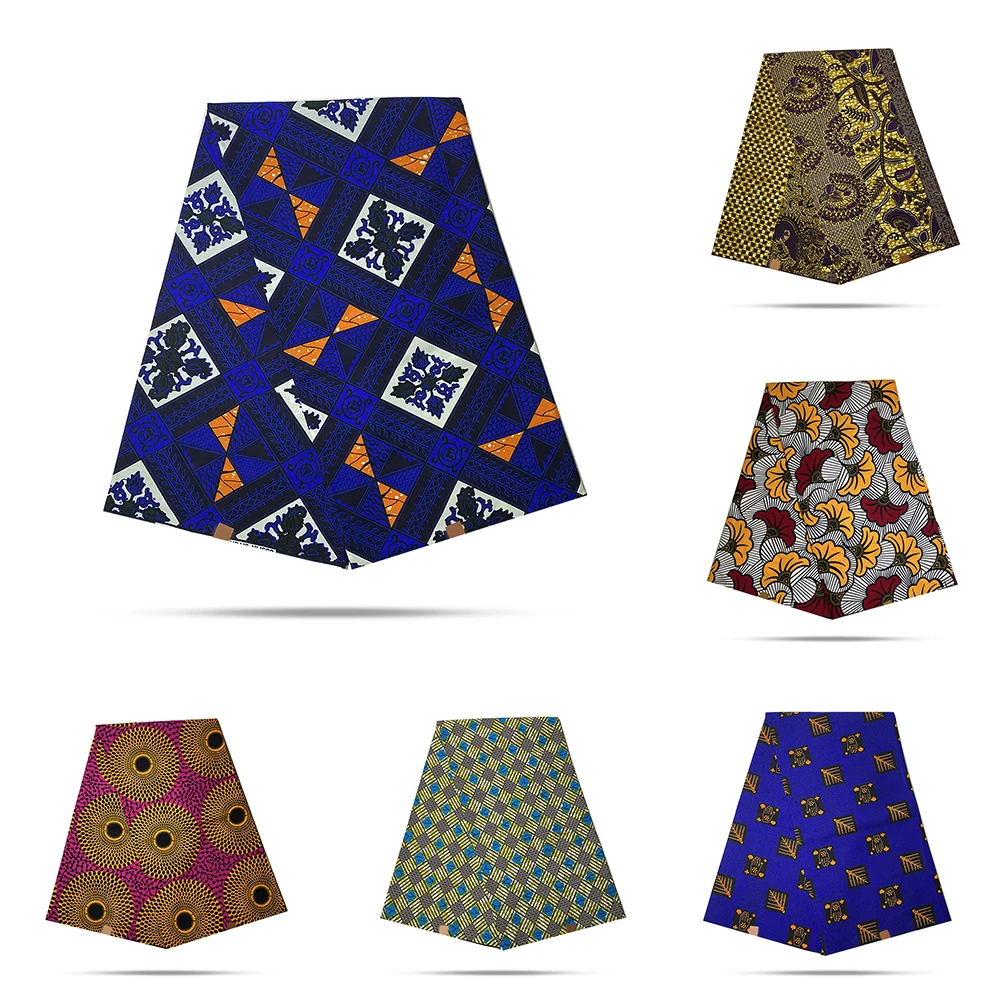 

African fabric high quality 100% cotton Ankara wax Ghana fabric Holland real wax fabric 6 yards