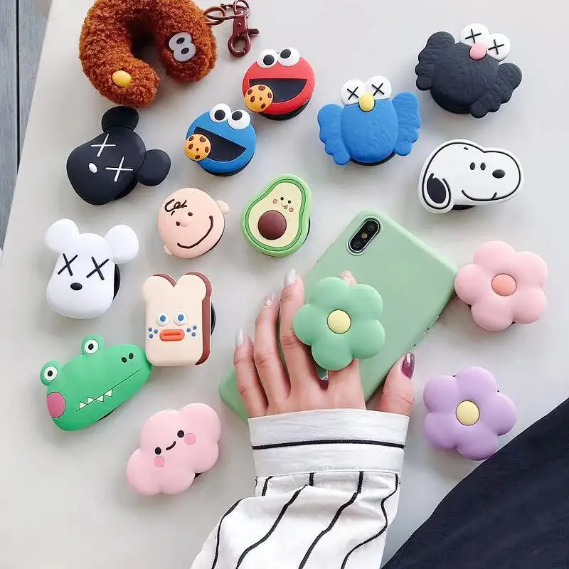 

Universal Phone Stand Bracket Expanding Stand stretch grip phone Holder Finger Cute Cartoon Stand for iphone 7 8 Plus XS