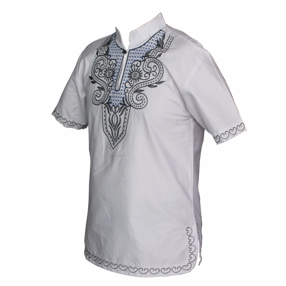 Dashiki Новая мужская вышивка фараона с коротким рукавом лучший традиционный