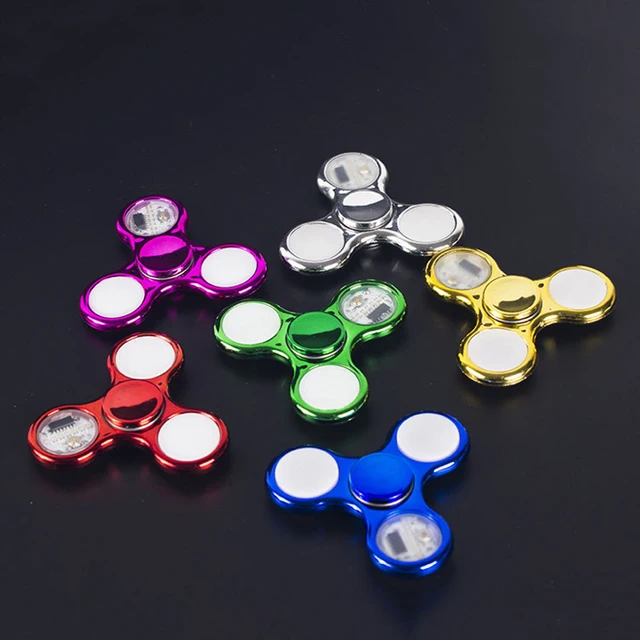 Luminous LED Light Fidget Spinner Smooth Bass Plating Transparent Change Hand Spinner Gyro Glow In the Dark Stress Relief Toys 5