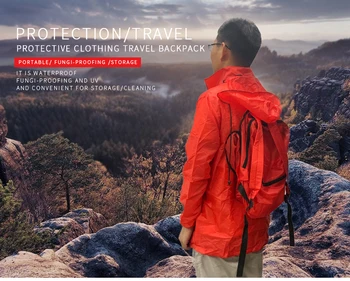 

waterproof Fungi-proofing and UV and convenient for storage cleaning raincoat fold protective clothing travel backpack