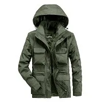 Men Clothing Winter Padded Coat Mid-length Plus Velvet Thick Oversized Coat Men's Outdoor Warm Coat Winter Coats  Clothes long down coat