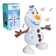 Yiwa 2021 danse bonhomme de neige Olaf Robot avec 5 musique Led musique lampe de poche électrique Action figurine modèle enfants jouet cadeau de noël