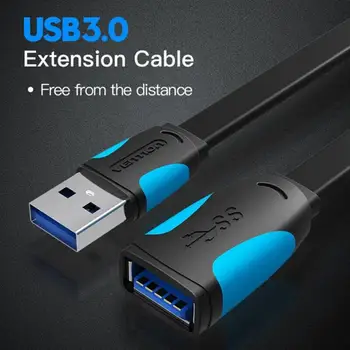 

3/2/1.5/1/0.5m USB 3.0 Male to Female Extension Cable High Speed Data Sync Cord Male to Female Flat Easy to Use