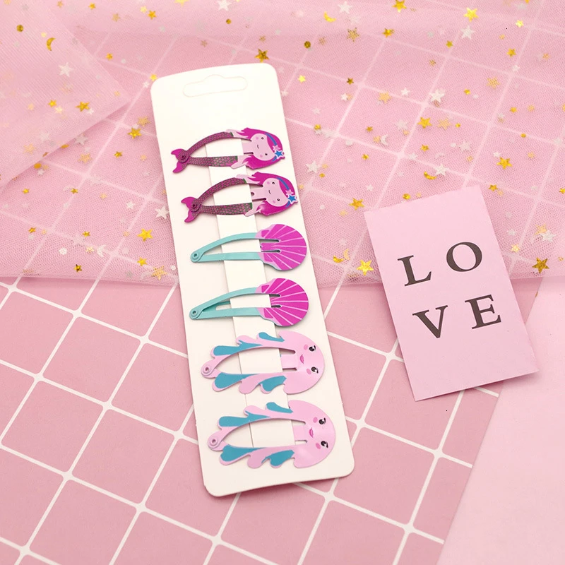 6/10/15 PCS/Set Girls Cartoon Cute Animals Fruit Hairpins Children Lovely Hair Clips Barrettes Headband Kids Hair Accessories - Цвет: N123 D