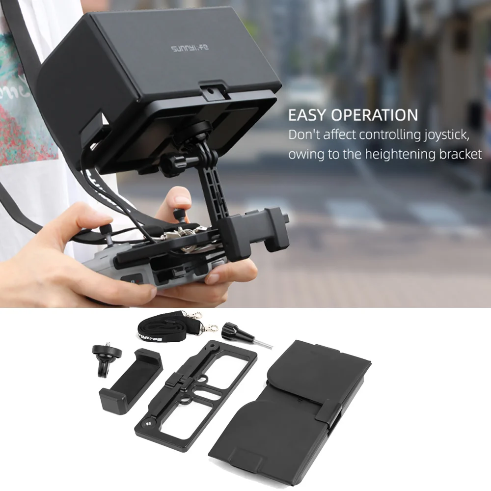 2 in 1 Multifunctional Phone Holder with Sun Hood Adjustable Angle Phone Clamp for DJI Mavic Air 2/ Mini/ Pro/Air/ Spark /Mini 2