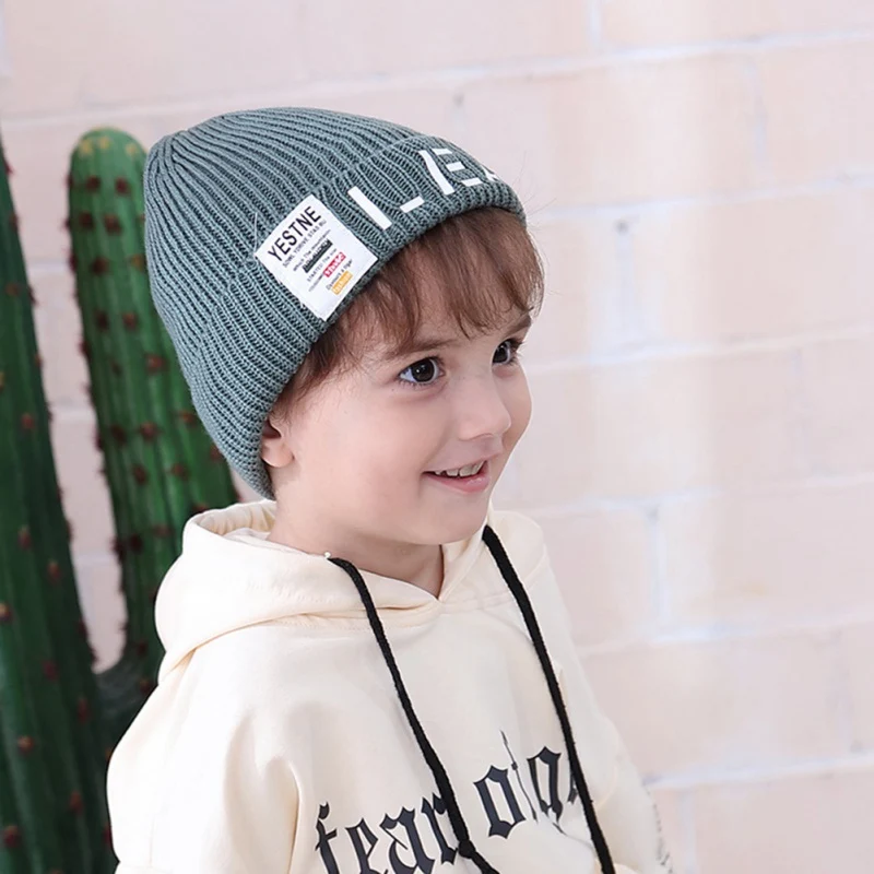 Колпачок для детской шерсти, вязаная шапка для новорожденных, однотонные детские шапочки для мальчиков и девочек, мягкие теплые зимние шапки, головные уборы для От 1 до 8 лет, малышей