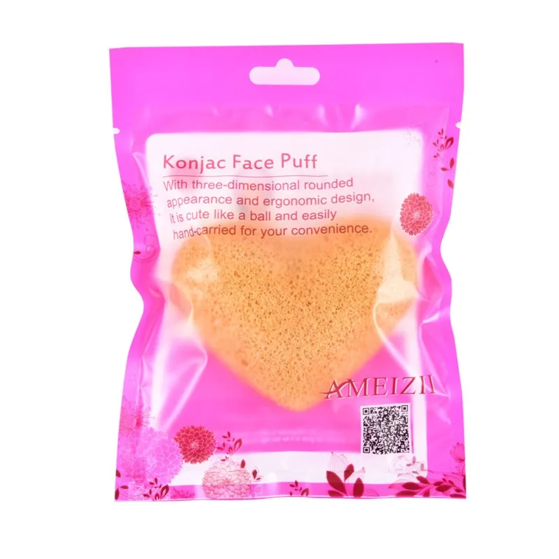 6 Colors Natural Konjac Fiber Face Wash Puff Cleansing Sponge Facial Cleaning Tool Heart Shape Exfoliator Products Hot New - Цвет: 6