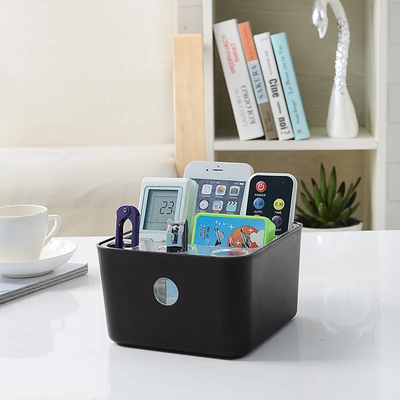 Multifunctional Desk Remote Control Organizers Simple Washable Plastic Home Office Storage Box Makeup Debris Storage Boxes