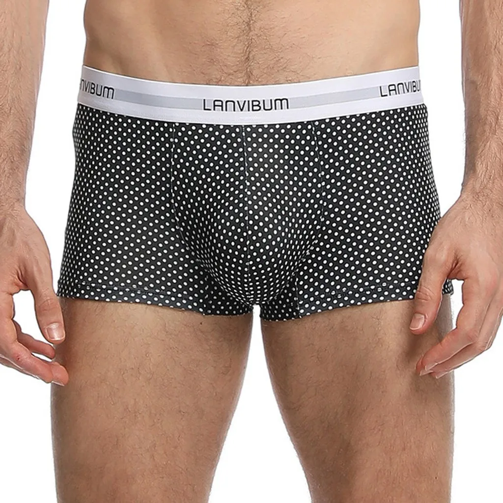 Мужские трусы-боксеры Cueca Masculina брендовые трусы в горошек для фитнеса с выпуклой