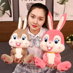Muñeco de peluche de conejo con dientes grandes para niños, juguete suave y cómodo de 30 55CM, almohada de felpa